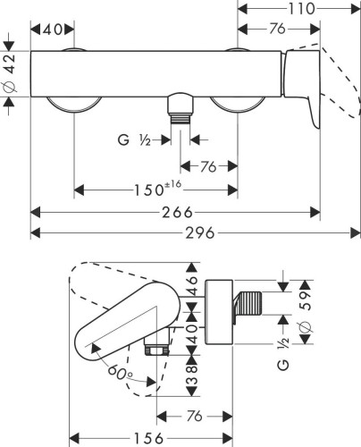 Купить купить смеситель для душа axor citterio m однорычажный, внешнего монтажа, матовая латунь арт. 34620950