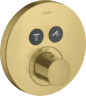 Купить купить термостат axor showerselect highflow для 2 потребителей, скрытого монтажа, круглый, шлифованная медь арт. 36723950