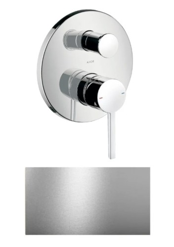 Купить купить смеситель для ванны axor starck, однорычажный, скрытого монтажа, с плоской рычаговой рукояткой, сталь арт. 10414800