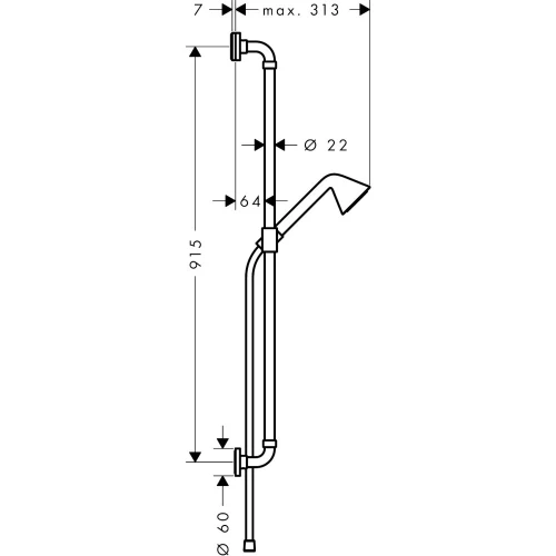 Купить купить душевой набор axor showers/front 0,90 м, с ручным душем 85 1jet ecosmart, сталь арт. 26023800