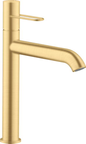 Купить купить смеситель для раковины axor uno 190, с рукояткой-петлей, с незапираемым сливным набором, шлифованное золото арт. 38032250