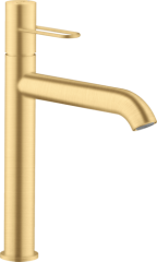 Смеситель для раковины AXOR Uno 190, с рукояткой-петлей, с незапираемым сливным набором, шлифованное золото арт. 38032250