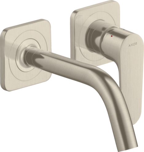 Купить купить смеситель для раковины настенный axor citterio m с изливом 167 мм, с отдельными розетками, шлифованный никель арт. 34113820