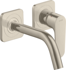 Смеситель для раковины настенный AXOR Citterio M с изливом 167 мм, с отдельными розетками, шлифованный никель арт. 34113820