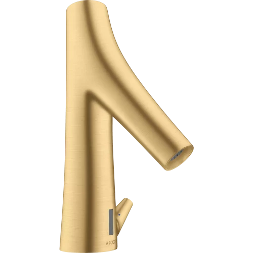 Купить купить смеситель для раковины axor starck organic, электронный, с регулировкой температуры, питание от батареек, шлифованное золото арт. 12171250