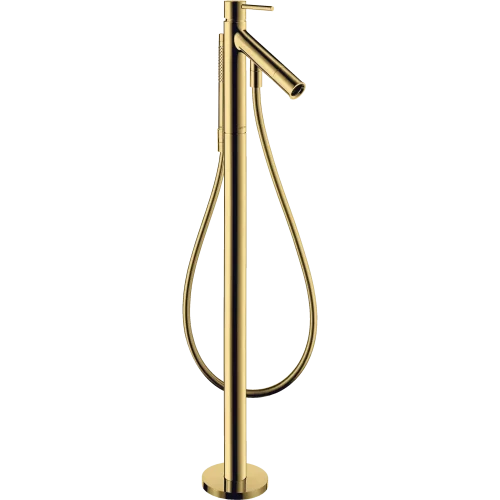 Купить купить смеситель для ванны напольный axor starck, c двумя рукоятками, полированное золото арт. 10458990