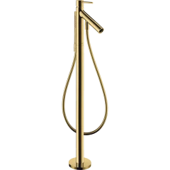 Смеситель для ванны напольный Axor Starck, c двумя рукоятками, полированное золото арт. 10458990