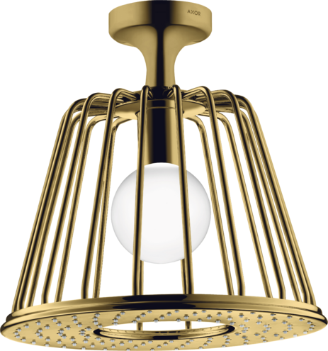 Купить купить верхний душ axor lampshower/nendo 275 1jet, с потолочным подсоединением, полированное золото арт. 26032990