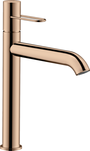 Купить купить смеситель для раковины axor uno 190, с рукояткой-петлей, с незапираемым сливным набором, полированное красное золото арт. 38032300