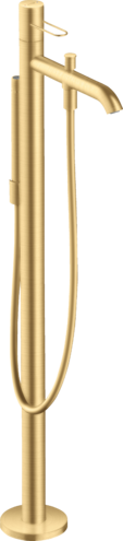 Купить купить смеситель для ванны axor uno напольный с рукояткой петлей, шлифованное золото арт. 38442250