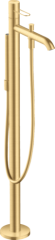 Смеситель для ванны AXOR Uno напольный с рукояткой петлей, шлифованное золото арт. 38442250