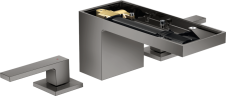 Купить купить смеситель для раковины axor myedition на 3 отверстия 70 со сливным клапаном push-open с алмазной огранкой, полированный черный, хром арт. 47052330