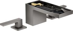 Смеситель для раковины AXOR MyEdition на 3 отверстия 70 со сливным клапаном Push-Open с алмазной огранкой, полированный черный, хром арт. 47052330