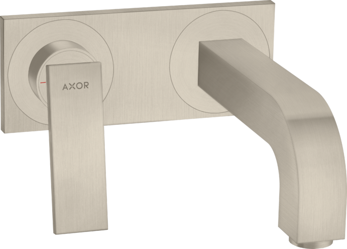 Купить купить смеситель для раковины axor citterio настенный, с рычаговой рукояткой, изливом 220 мм, с панелью, сталь арт. 39119800