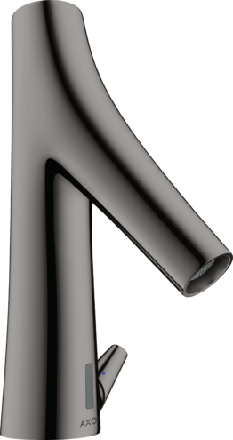 Купить купить смеситель для раковины axor starck organic, электронный, с регулировкой температуры, питание от батареек, полированный черный, хром арт. 12171330