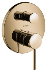 Смеситель для ванны Axor Starck, однорычажный, скрытого монтажа, с круглой рычаговой рукояткой, шлифованное золото арт. 10416250