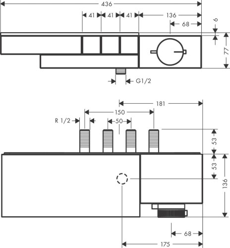 Купить купить термостат axor edge для 3 потребителей комбинированного монтажа с алмазной огранкой, полированное золото арт. 46141990