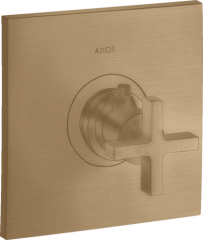 Термостат AXOR Citterio Highflow с крестообразной рукояткой, матовая бронза арт. 39716140