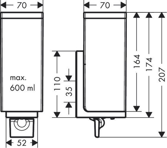 Купить купить дозатор жидкого мыла axor universal rectangular, матовое золото арт. 42610250