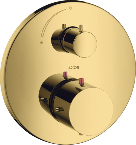 Купить купить термостат с запорным вентилем для душа axor starck, полированное золото арт. 10700990