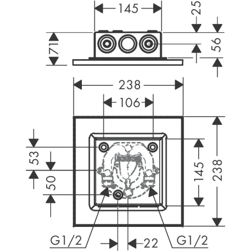 Купить купить верхний душ axor showersolutions 250/250 1jet, потолочный монтаж, сталь арт. 35309800