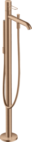 Купить купить смеситель для ванны axor uno напольный с рукояткой петлей, шлифованное красное золото арт. 38442310