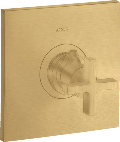 Купить купить термостат axor citterio highflow с крестообразной рукояткой, матовое золото арт. 39716250