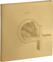 Термостат AXOR Citterio Highflow с крестообразной рукояткой, матовое золото арт. 39716250