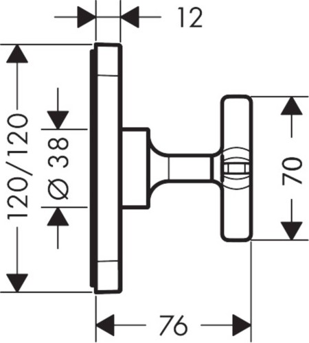 Купить купить запорный вентиль axor citterio e 120/120, скрытого монтажа, матовое золото арт. 36771250