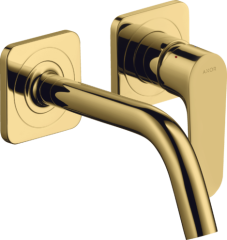 Смеситель для раковины настенный AXOR Citterio M с изливом 167 мм, с отдельными розетками, полированное золото арт. 34113990