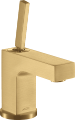 Смеситель для раковины AXOR Citterio 80, с тонкой рукояткой, для гостевой раковины, со сливным гарнитуром, матовое золото арт. 39015250