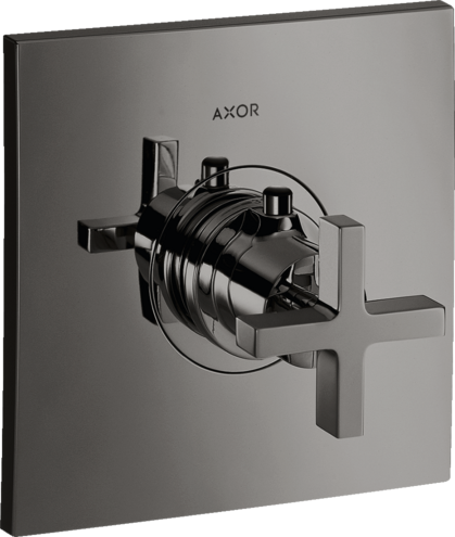 Купить купить термостат axor citterio highflow с крестообразной рукояткой, полированный черный, хром арт. 39716330