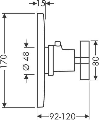 Купить купить термостат axor citterio highflow с крестообразной рукояткой, полированный черный, хром арт. 39716330