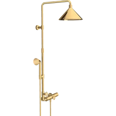 Душевая система Axor Showerpipe Front SHP, с термостатом и верхним душем, 240, 2 jet, полированная медь арт. 26020930