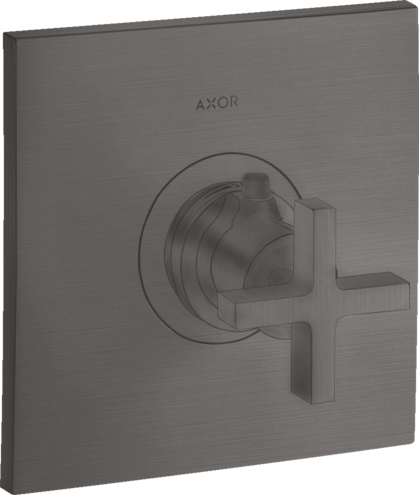 Купить купить термостат axor citterio highflow с крестообразной рукояткой, матовый черный, хром арт. 39716340
