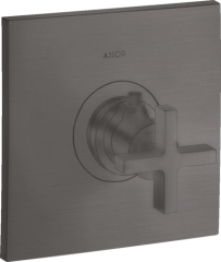 Термостат AXOR Citterio Highflow с крестообразной рукояткой, матовый черный, хром арт. 39716340