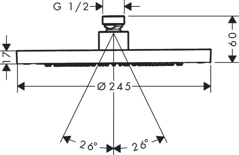 Купить купить верхний душ axor showersolutions 245 1jet ecosmart, полированное золото арт. 35381990