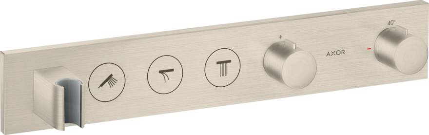 Купить купить термостат axor showersolutions select 530/90, для 3 потребителей, скрытого монтажа, шлифованный никель арт. 18356820