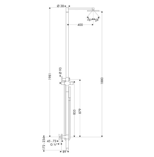 Купить купить душевая колонна axor starck с термостатом и верхним душем диаметр 240 мм 1/2, хром арт. 10912000