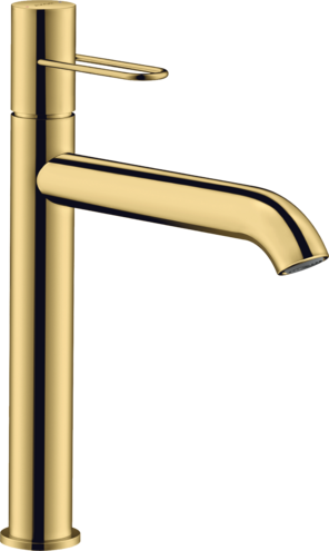 Купить купить смеситель для раковины axor uno 190, с рукояткой-петлей, с незапираемым сливным набором, полированное золото арт. 38032990