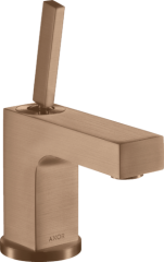 Смеситель для раковины AXOR Citterio 80, с тонкой рукояткой, для гостевой раковины, со сливным гарнитуром, матовое красное золото арт. 39015310