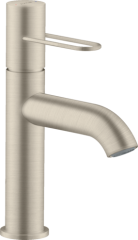 Смеситель для раковины AXOR Uno 100, с рукояткой-петлей, с незапираемым сливным набором, шлифованный никель арт. 38026820