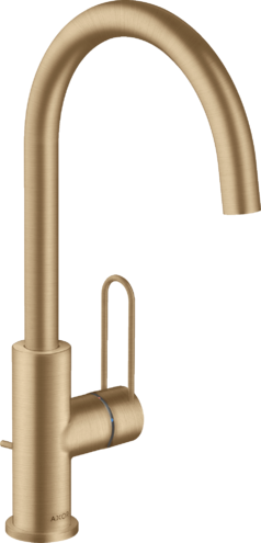 Купить купить смеситель для раковины axor uno 240 с рукояткой-петлей, со сливным гарнитуром, шлифованная бронза арт. 38036140