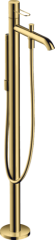 Смеситель для ванны AXOR Uno напольный с рукояткой петлей, полированное золото арт. 38442990