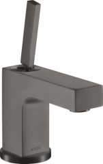 Смеситель для раковины AXOR Citterio 80, с тонкой рукояткой, для гостевой раковины, со сливным гарнитуром, матовый черный, хром арт. 39015340