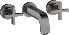Смеситель для раковины AXOR Citterio на 3 отверстия, скрытого монтажа, с изливом 162 мм, с крестообразными рукоятками, с отдельными розетками, полированный черный, хром арт. 39313330