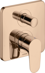 Смеситель для ванны AXOR Citterio M со встроенной защитной комбинацией EN1717, полированное красное золото арт. 34427300