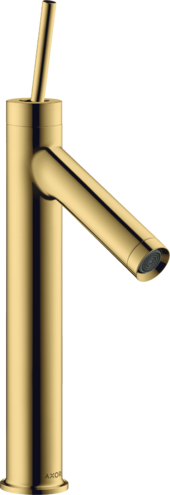 Купить купить смеситель для раковины axor starck 170, однорычажный, с тонкой рукояткой, с не запираемым сливным набором, полированное золото арт. 10123990