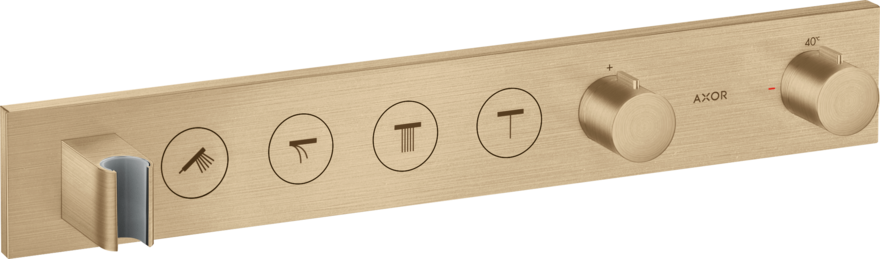 Купить купить модуль термостата axor showersolutions select 600/90, для 4 потребителей, скрытого монтажа, шлифованная бронза арт. 18357140