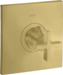 Термостат AXOR Citterio Highflow с крестообразной рукояткой, матовая латунь арт. 39716950